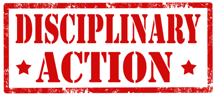 Grunge rubber stamps with text Disciplinary Action